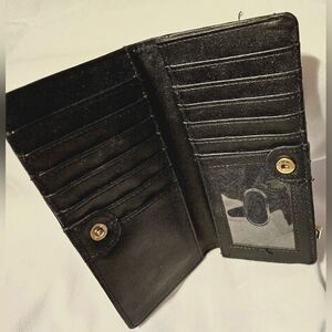 Gently Used Black Leather Wallet Protection From RFID or Scanner
